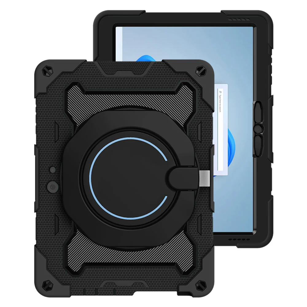 NON-MS-SFGO3 | Microsoft Surface Go 4 / Go 3 / Go 2 / Go | Rugged Case with Kick-Stand & Folding Grip & Pencil Holder