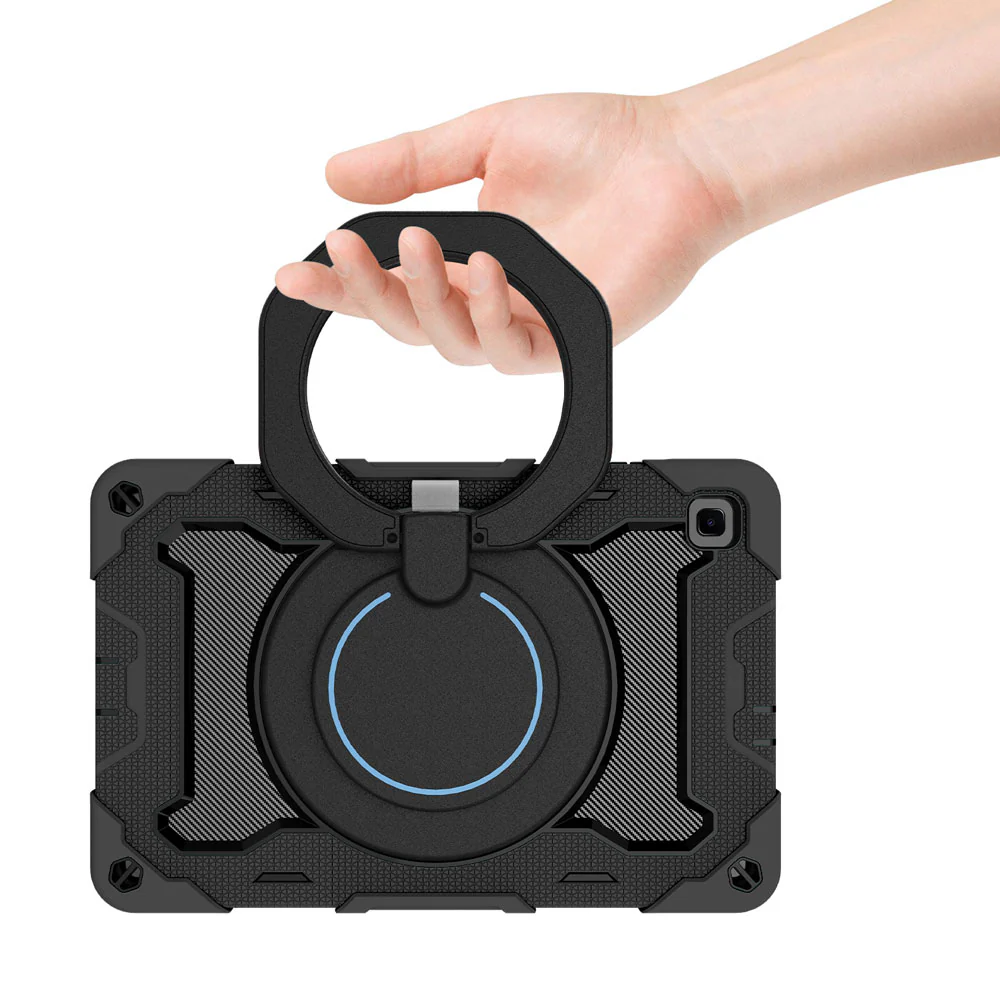 NON-SS-P610 | Samsung Galaxy Tab S6 Lite SM-P620 P625 (2024) / SM-P613 P619 (2022) / SM-P610 P615 (2020) | Rugged Case with Kick-Stand & Folding Grip & Pencil Holder - Image 7
