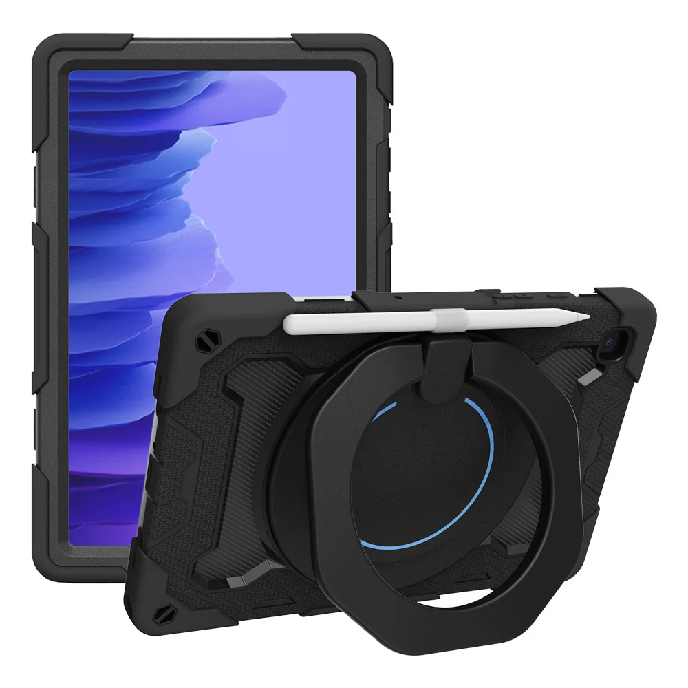 NON-SS-T500 | Samsung Galaxy Tab A7 10.4 SM-T500 T505 T507 (2020) / A7 10.4 SM-T509 (2022) | Rugged Case with Kick-Stand & Folding Grip & Pencil Holder - Image 5