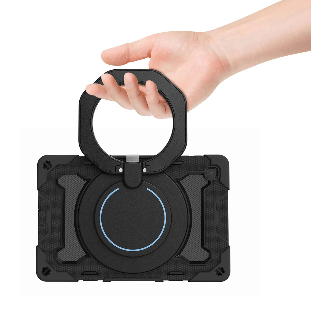 NON-SS-T500 | Samsung Galaxy Tab A7 10.4 SM-T500 T505 T507 (2020) / A7 10.4 SM-T509 (2022) | Rugged Case with Kick-Stand & Folding Grip & Pencil Holder - Image 7