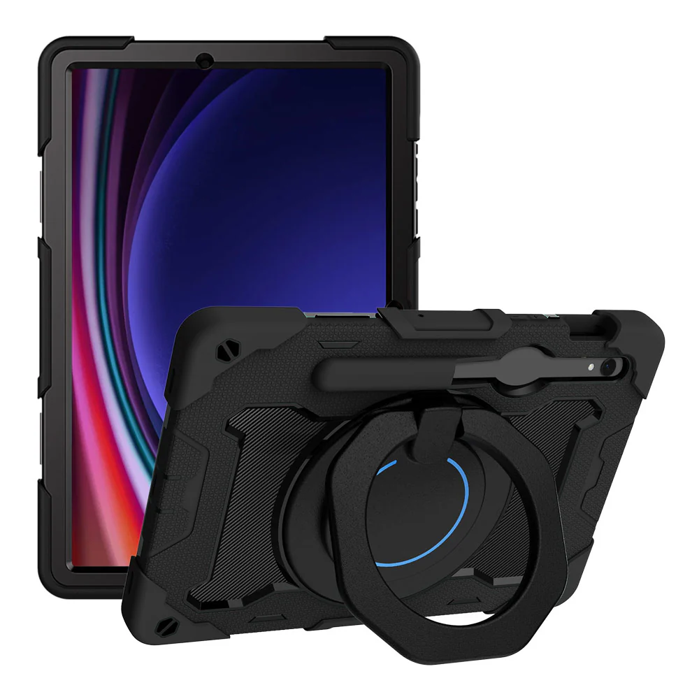 NON-SS-X710 | Samsung Galaxy Tab S10 FE SM-X520 X526 X528 / S10 Lite SM-X400 X406 | Rugged Case with Kick-Stand & Folding Grip & Pencil Holder - Image 4
