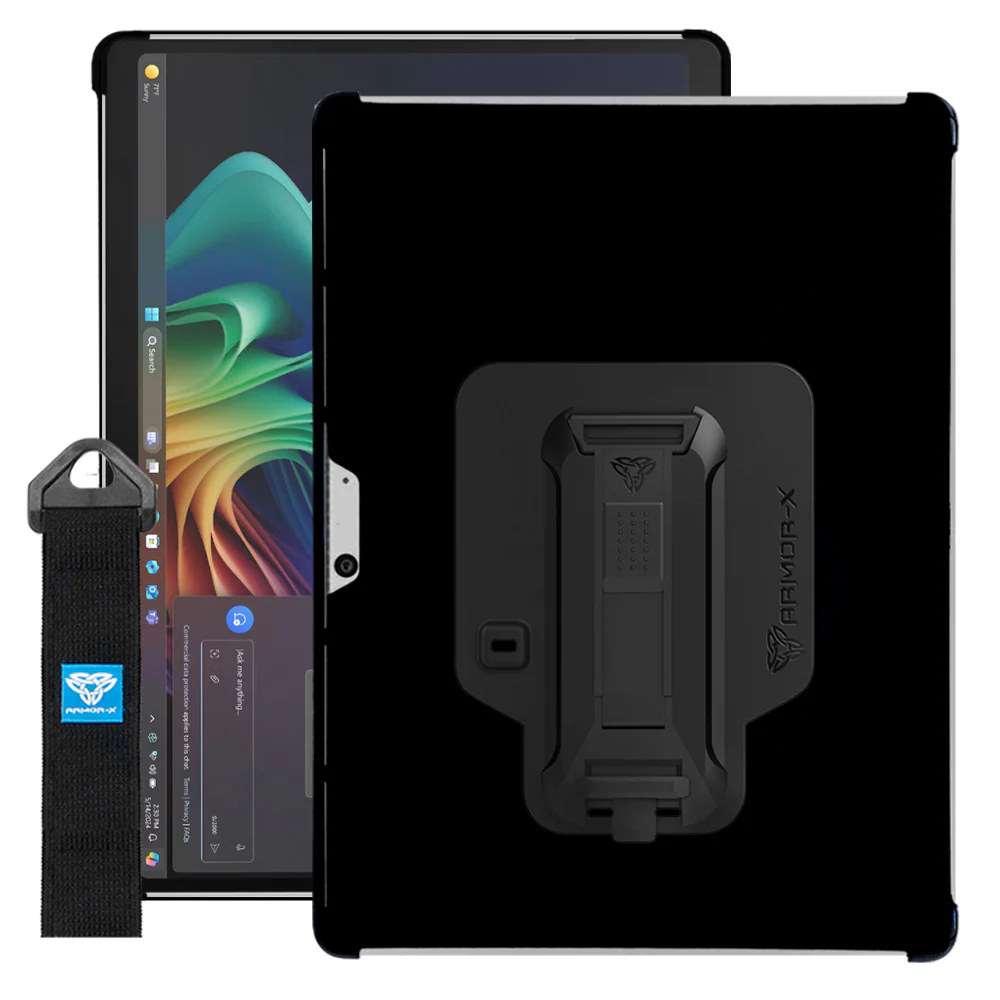 NXS-MS-SFPR9 | Microsoft Surface Pro 13-inch Copilot+ PC | Protective case w/ hand strap & X-mount support smart keyboard - Image 9