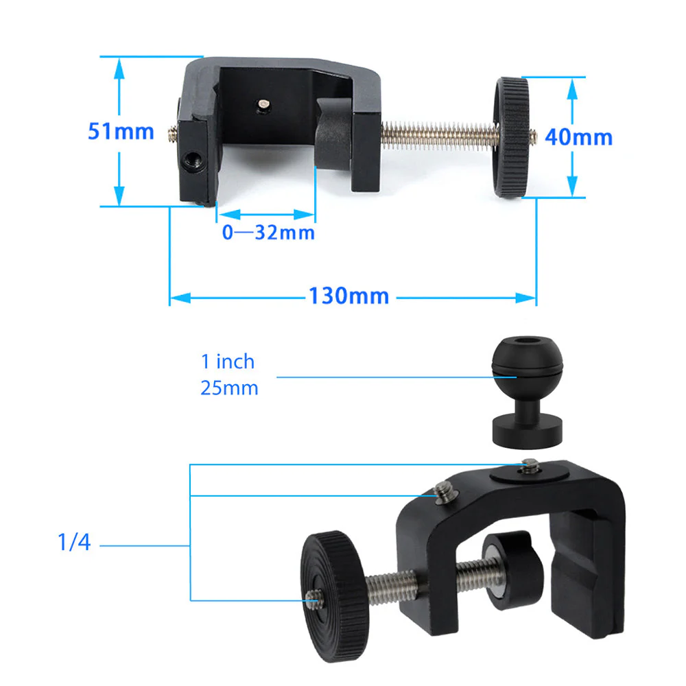 P17K | Heavy-Duty G-Clamp Bar Mount*SMALL | ONE-LOCK for Phone - Image 3