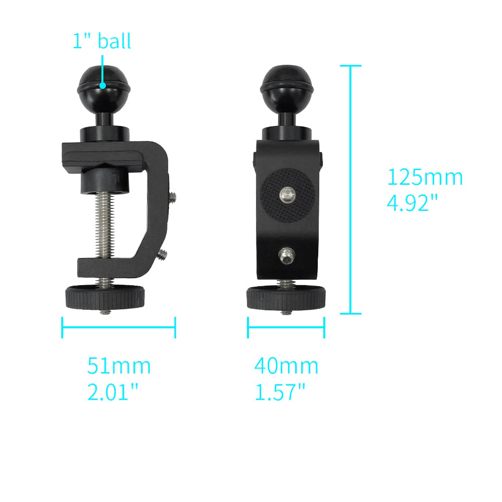 P17UT | C-Clamp Universal Mount * SMALL | Design for iPad, Galaxy Tab & Tablet - Image 2