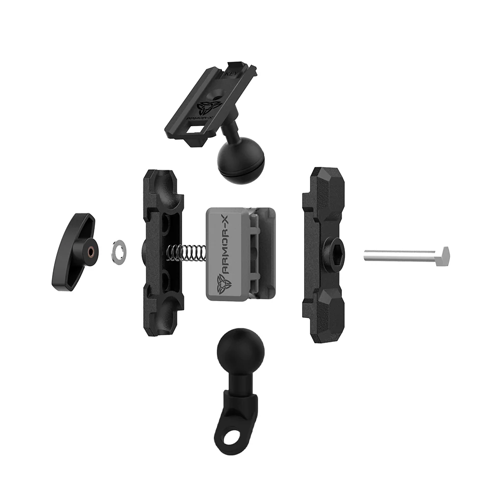 P19K | Heavy-Duty Motorcycle Mirror Titled Bolt Head Mount | ONE-LOCK for Phone - Image 14