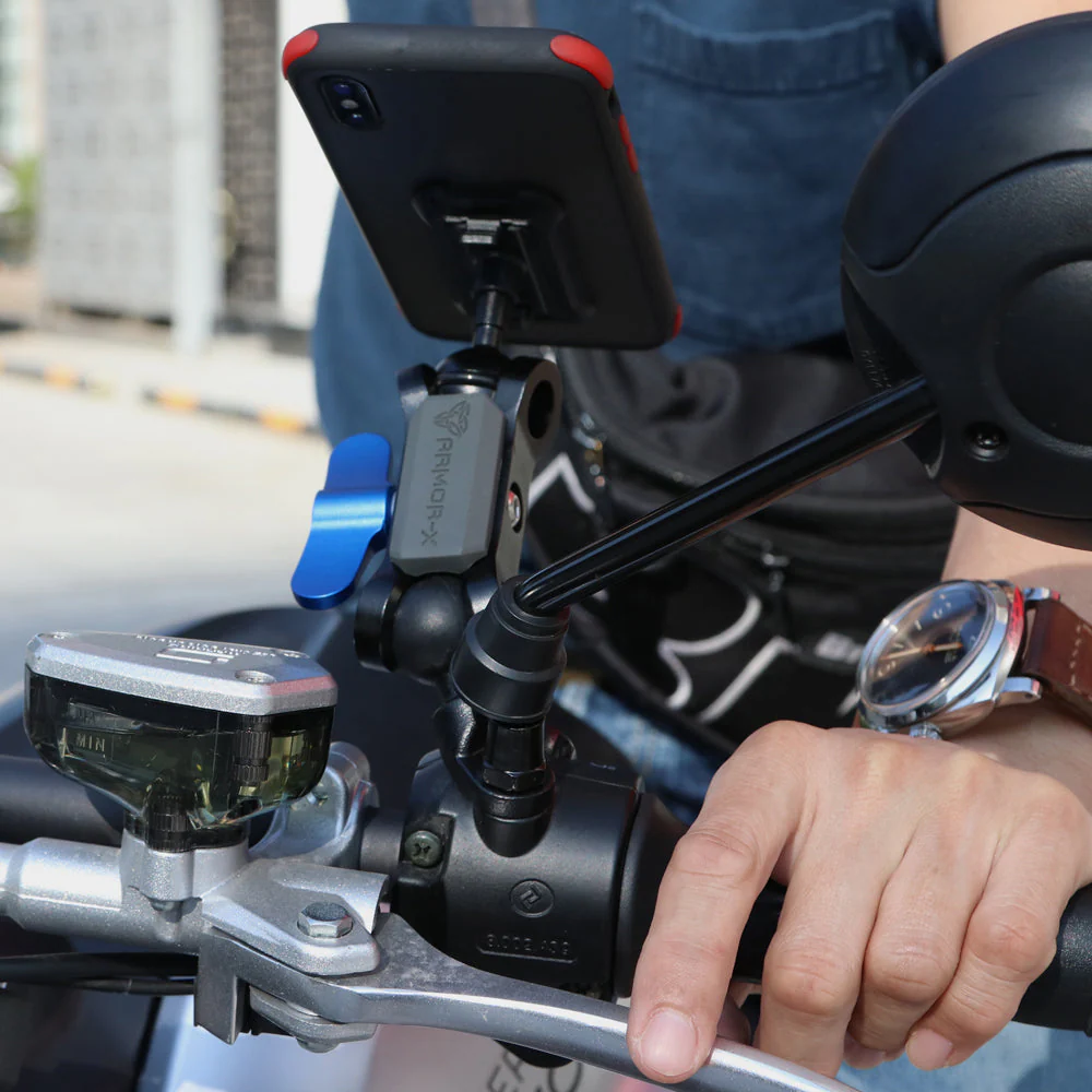P19MS03 | Heavy-Duty Motorcycle Mirror Titled Bolt Head PixelSnap 15W Fast Charger Mount | ONE-LOCK for Google Pixel Smartphone - Image 7