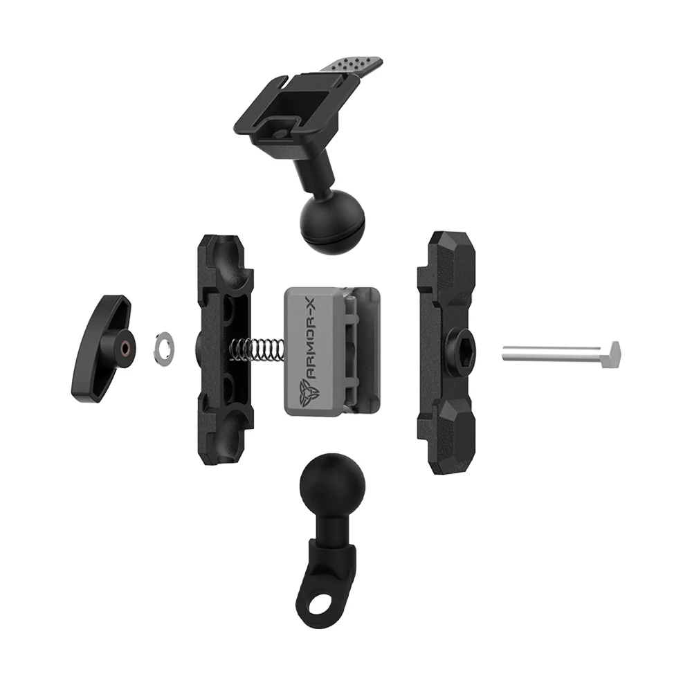 P19T | Heavy-Duty Motorcycle Mirror Titled Bolt Head Mount | ONE-LOCK for Tablet - Image 12