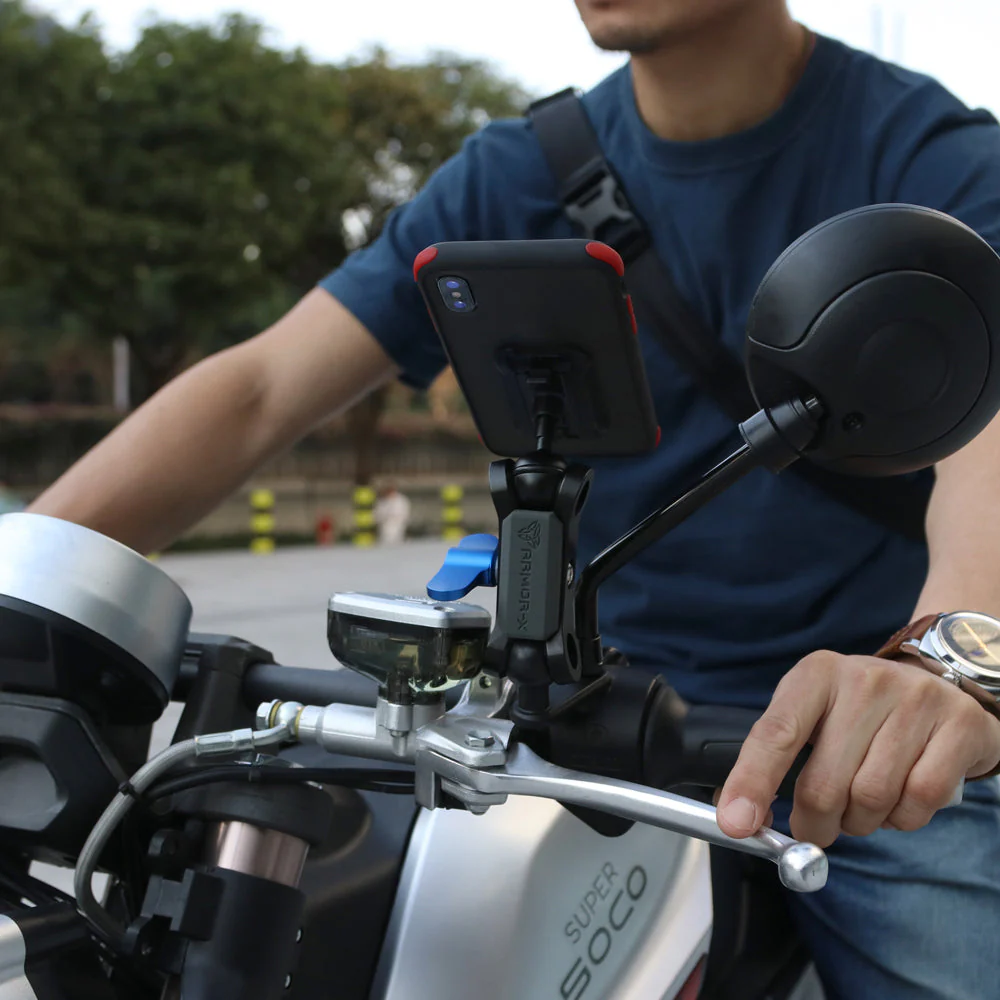 P20K | Heavy-Duty Motorcycle Mirror or Pinchbolt Mount | ONE-LOCK for Phone - Image 3