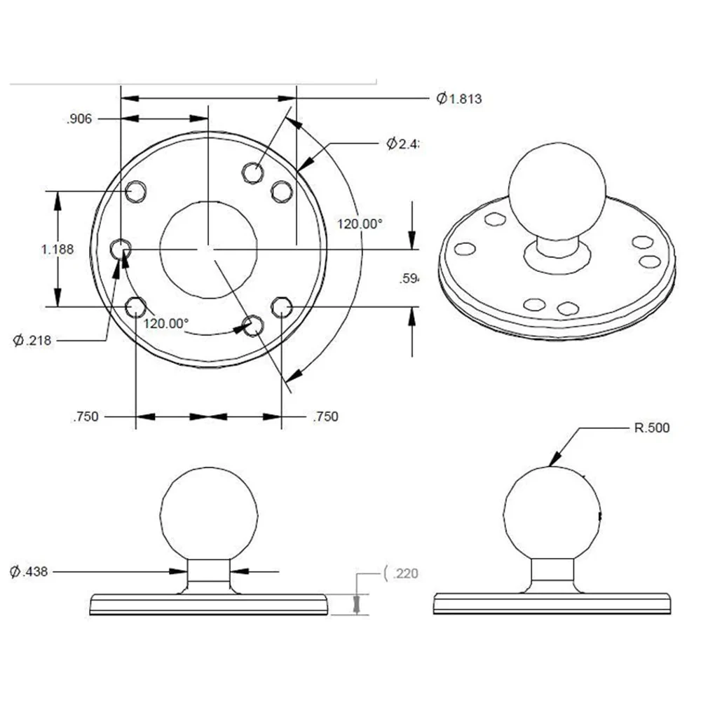 P22UP | 2.5" Round Plate AMPS Universal Mount | Design for Phone - Image 4