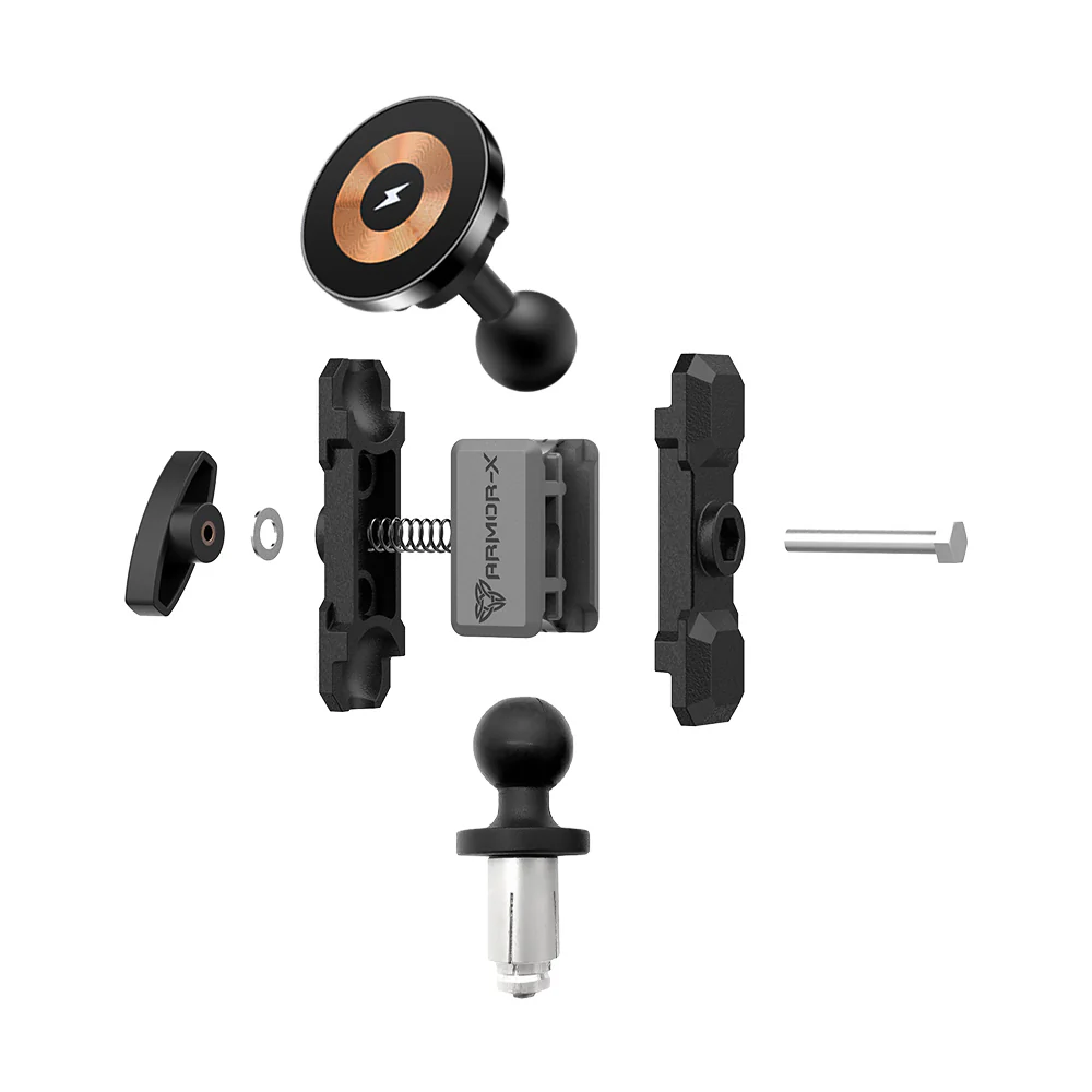 P30MS03 | Heavy-Duty Motorcycle Fork Stem Mount | MagSafe / Pixelsnap 15W Fast Charger | ONE-LOCK for iPhone & Smartphone - Image 11
