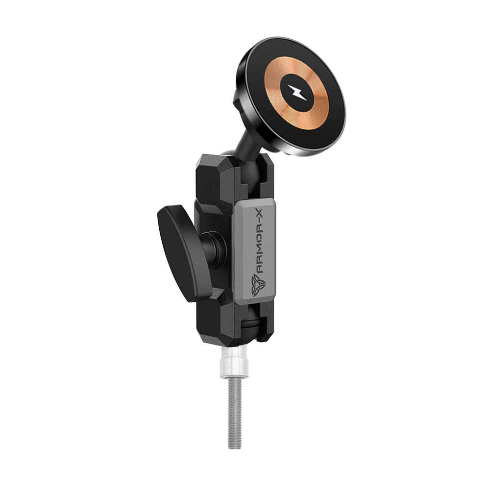 P33MS03 | Heavy-Duty Handlebar Mount with M8 Bolts | MagSafe / Pixelsnap 15W Fast Charger | ONE-LOCK for iPhone & Smartphone