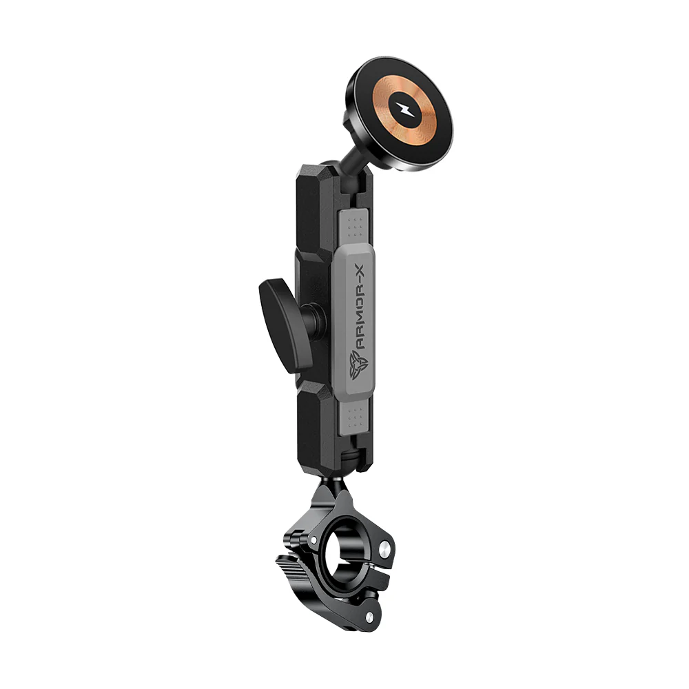 P35MS03 | Heavy-Duty Motorcycle Quick Release Handlebar Mount | MagSafe / Pixelsnap 15W Fast Charger | ONE-LOCK for iPhone & Smartphone - Image 9