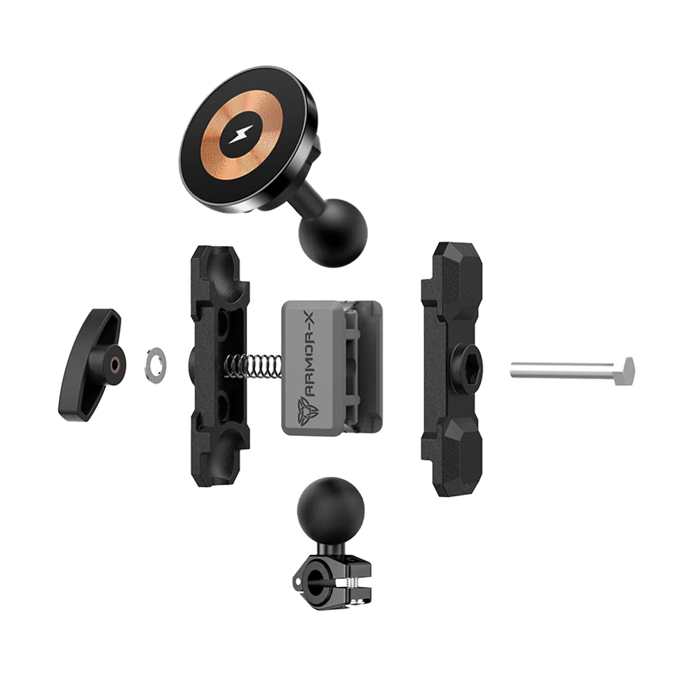 P36MS03 | Heavy-Duty Motorcycle Mirror Mount | MagSafe / Pixelsnap 15W Fast Charger | ONE-LOCK for iPhone & Smartphone - Image 11
