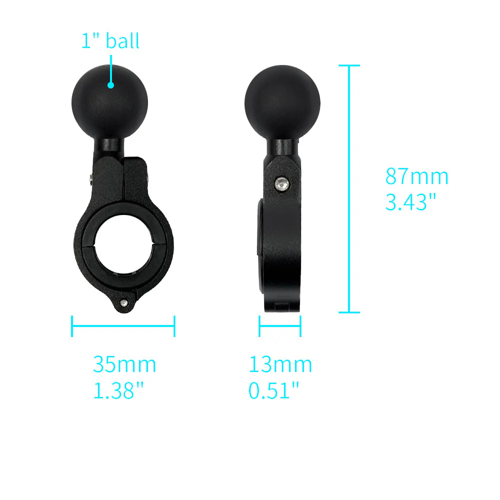P37K | Heavy-Duty Motorcycle Handlebar Mount | ⌀22-32mm | ONE-LOCK for Phone - Image 2