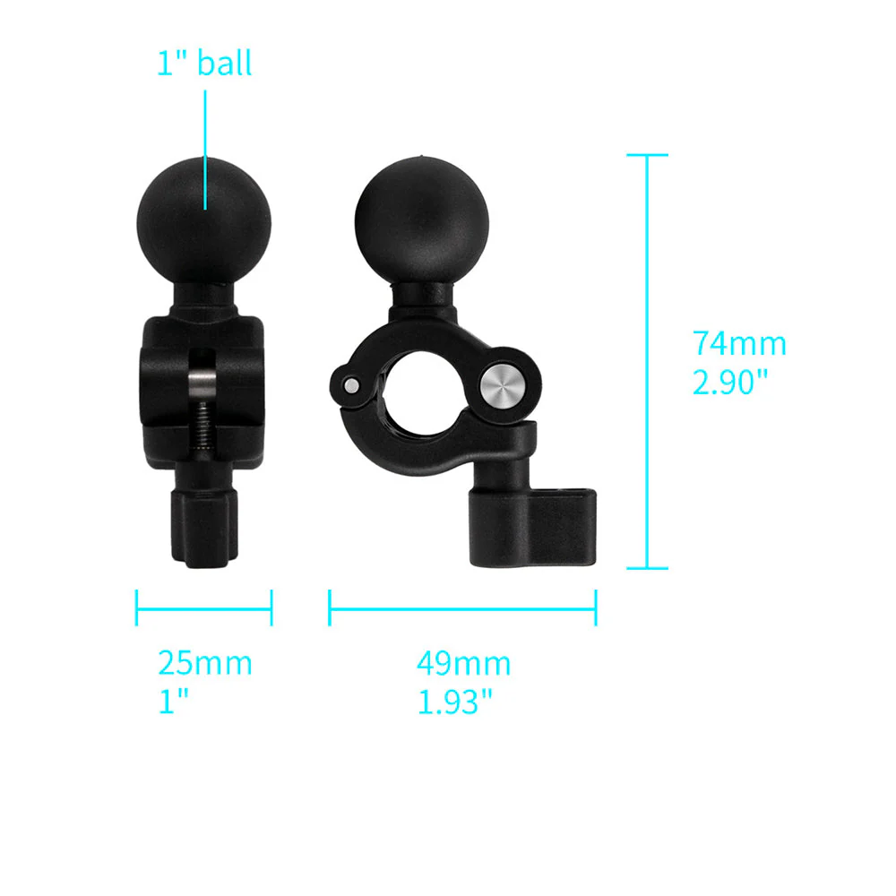 P39K | Motorcycle Mirror Tube Mount | ONE-LOCK for Phone - Image 2