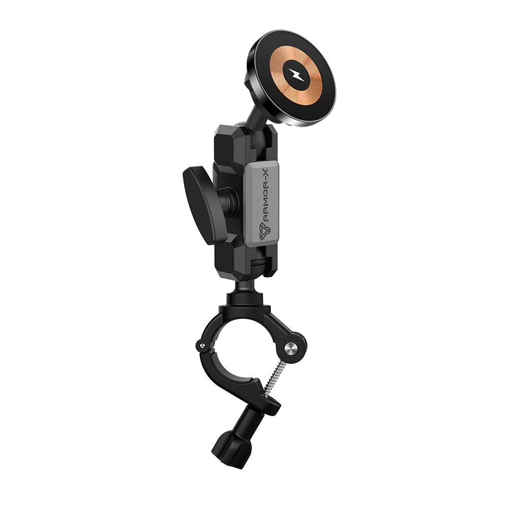 P41MS03 | Bicycle Handlebar Mount | ⌀8-35mm | MagSafe / Pixelsnap 15W Fast Charger | ONE-LOCK for iPhone & Smartphone