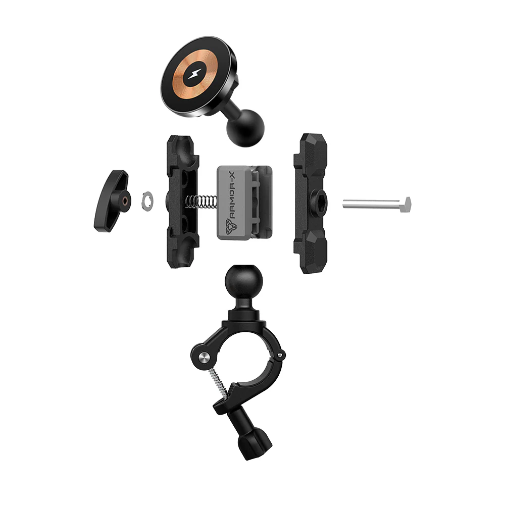 P41MS03 | Bicycle Handlebar Mount | ⌀8-35mm | MagSafe / Pixelsnap 15W Fast Charger | ONE-LOCK for iPhone & Smartphone - Image 9