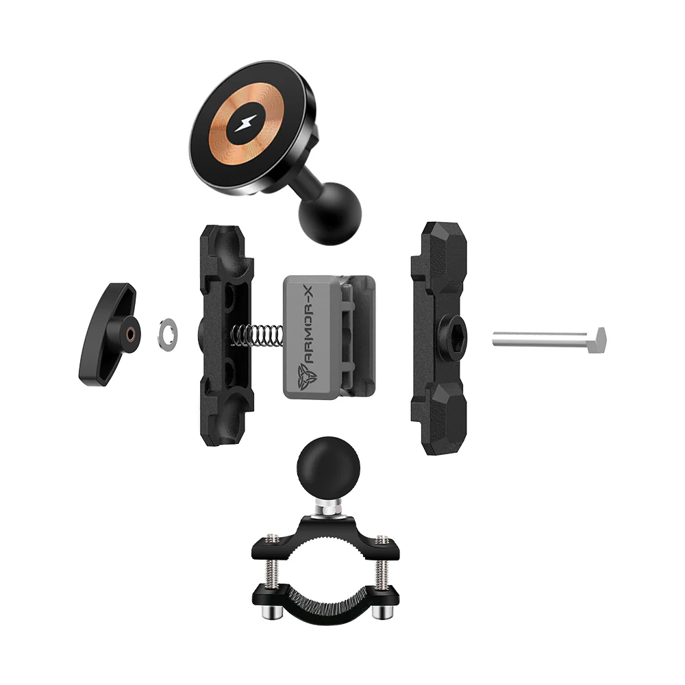 P44MS03 | Handlebar Rail Mount | ⌀20-38mm | MagSafe / Pixelsnap 15W Fast Charger | ONE-LOCK for iPhone & Smartphone - Image 9