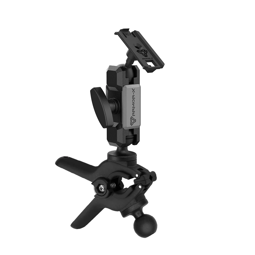 P49K | Dual Ball Tough Spring Clamp Mount | ONE-LOCK for Phone