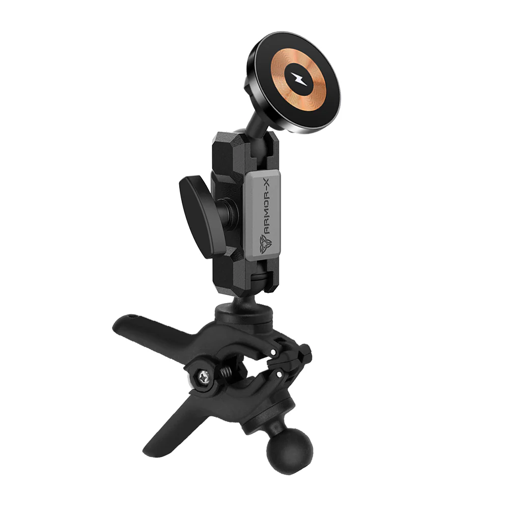 P49MS03 | Dual Ball Tough Spring Clamp PixelSnap 15W Fast Charger Mount | ONE-LOCK for Google Pixel Smartphone