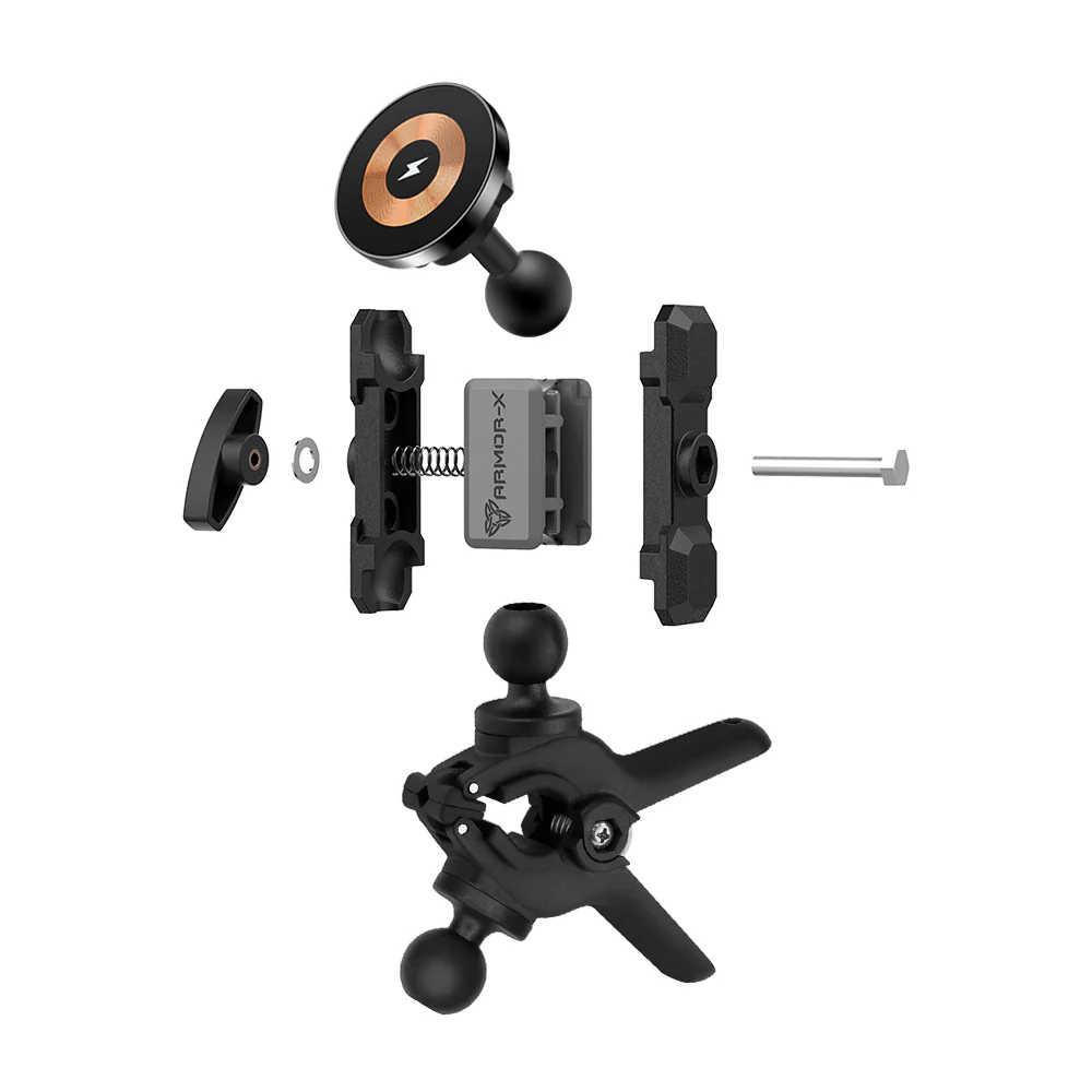 P49MS03 | Dual Ball Tough Spring Clamp PixelSnap 15W Fast Charger Mount | ONE-LOCK for Google Pixel Smartphone - Image 9