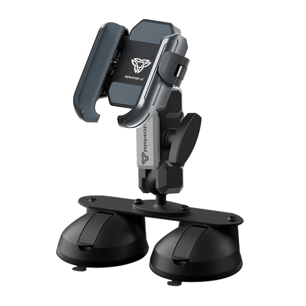 P52UP | Glass Double Suction Cup Universal Mount | Design for Phone