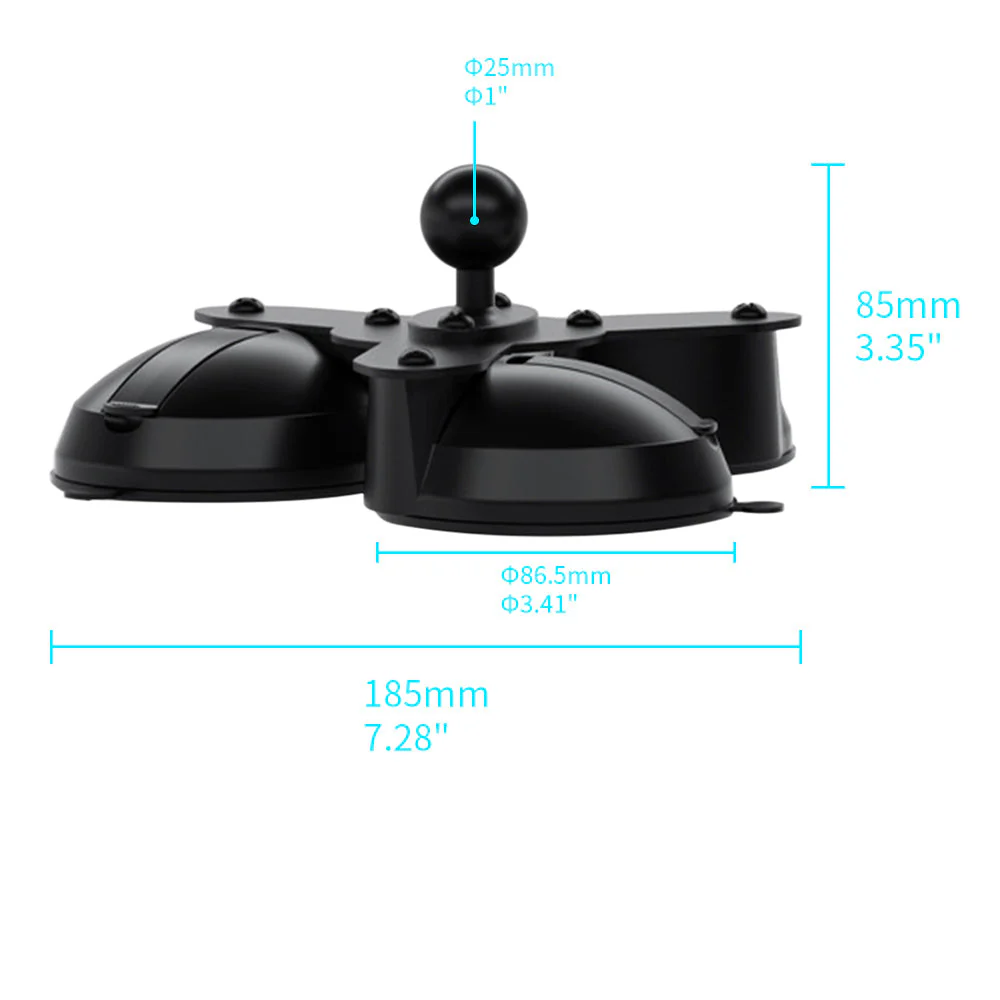 P53UT | Glass Triple Suction Cup Universal Mount | Design for iPad, Galaxy Tab & Tablet - Image 2