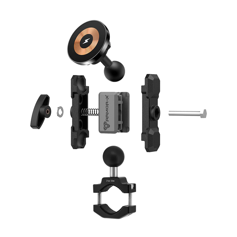 P67MS03 | Bar Clamp Moun | ⌀10-32mm | MagSafe / Pixelsnap 15W Fast Charger | ONE-LOCK for iPhone & Smartphone - Image 11