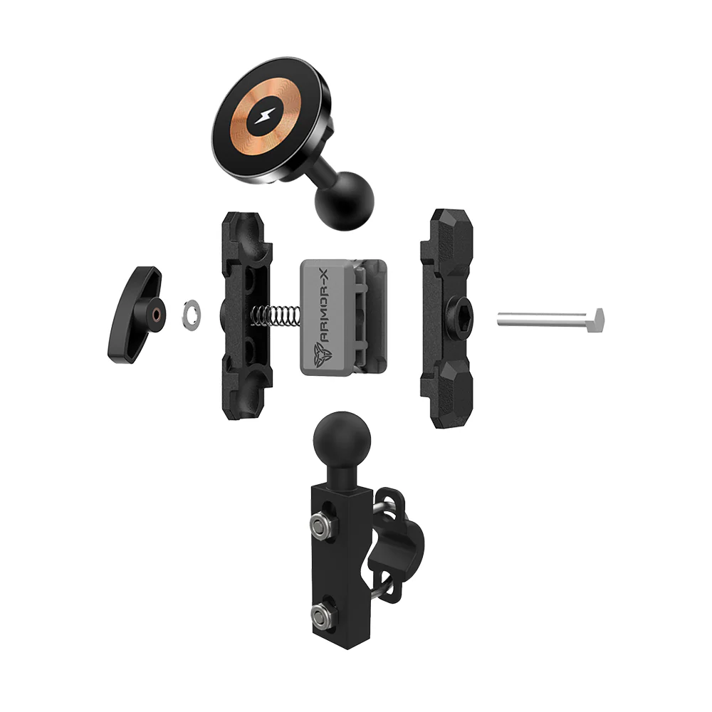 P8MS03 | Heavy-Duty U-Bolt Bar Mount | ⌀12-35mm | MagSafe / Pixelsnap 15W Fast Charger | ONE-LOCK for iPhone & Smartphone - Image 8
