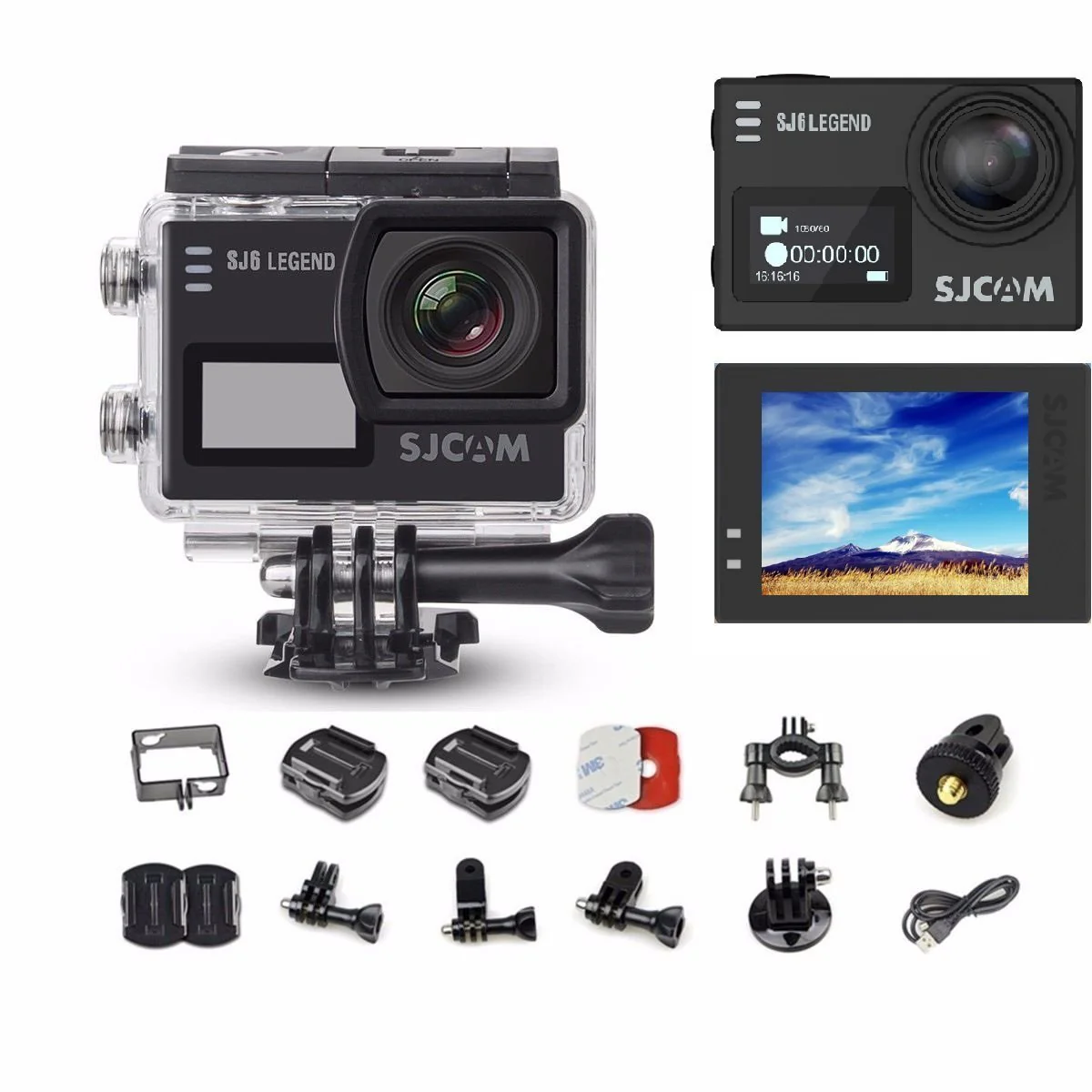 PHT-CAM-SJ6-SJCAM Legend SJ6 Action Camera with 2" Dual LCD Touch Screen 1080p Resolution-Black - Image 8