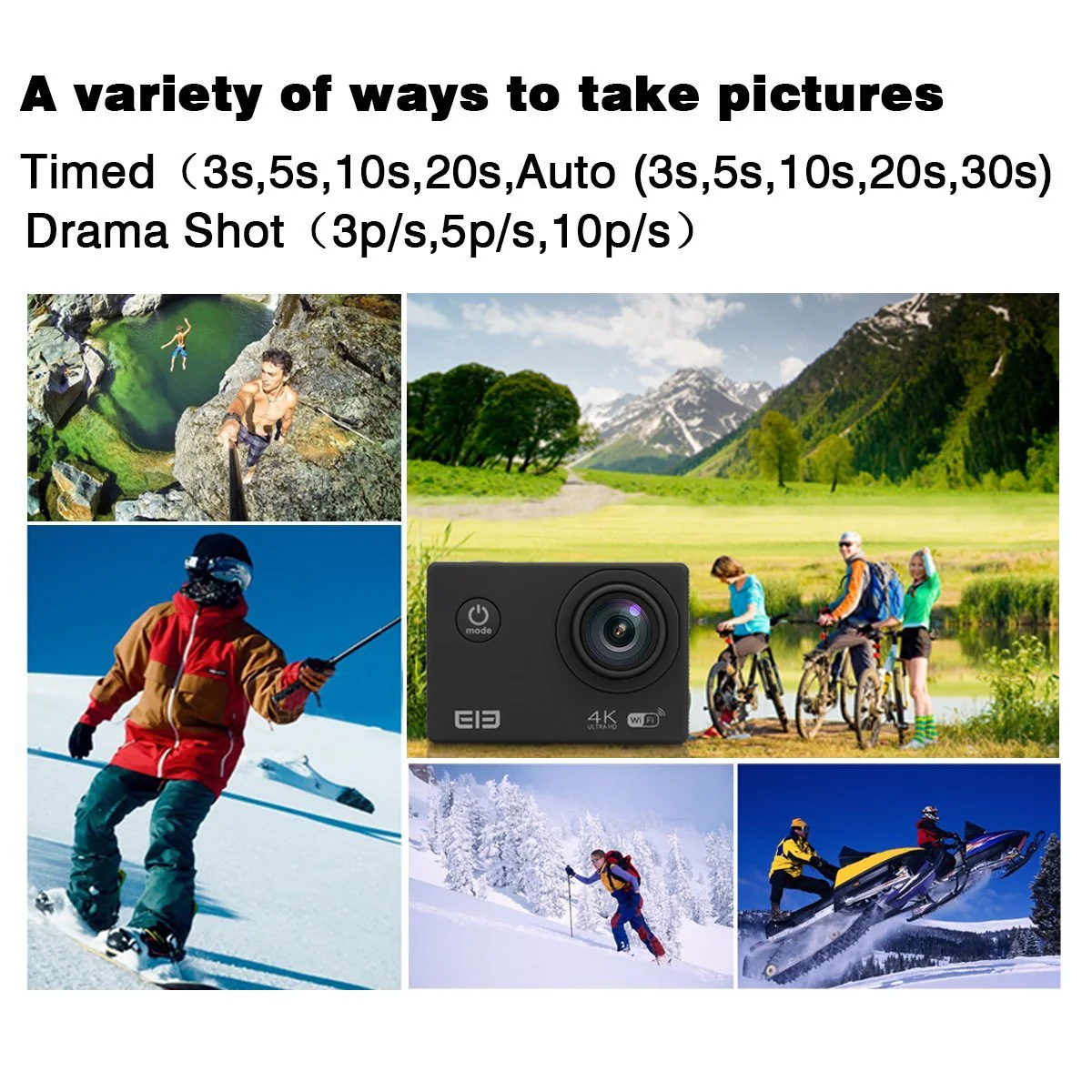 PHT-ELE-EPR-BK Elephone ELE Explorer 4K Ultra HD WiFi Action Camera - Image 4