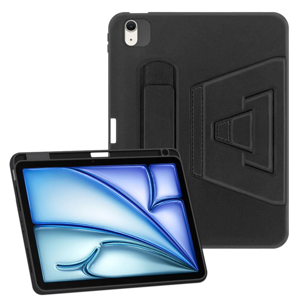 PKN-iPad-A5 | iPad Air 11 (M2) / (M3) / (M4) | Shockproof Case with Hand Strap and Kick-Stand