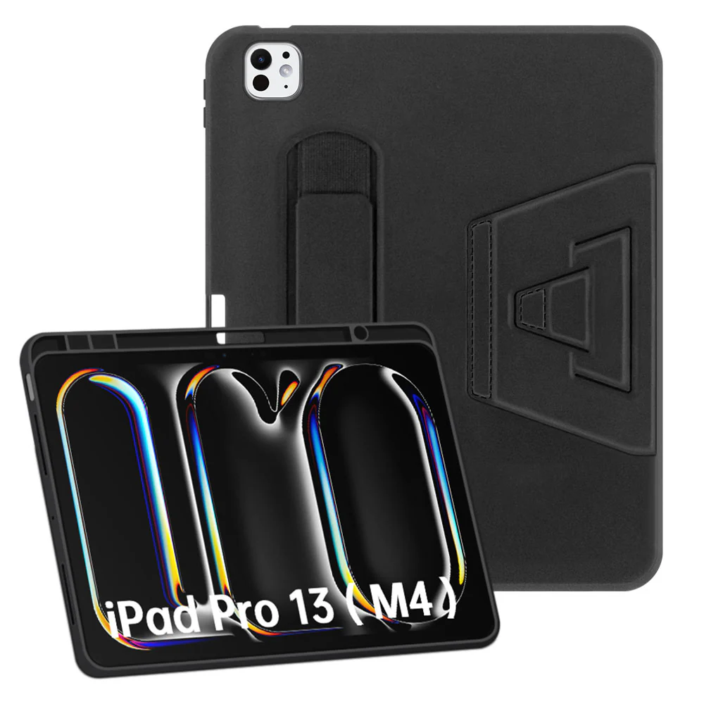 PKN-iPad-PR10 | iPad Pro 13 (M4) / (M5) | Shockproof Case with Hand Strap and Kick-Stand