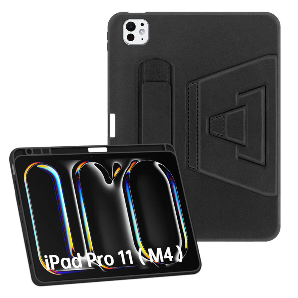 PKN-iPad-PR11 | iPad Pro 11 (M4) / (M5) | Shockproof Case with Hand Strap and Kick-Stand