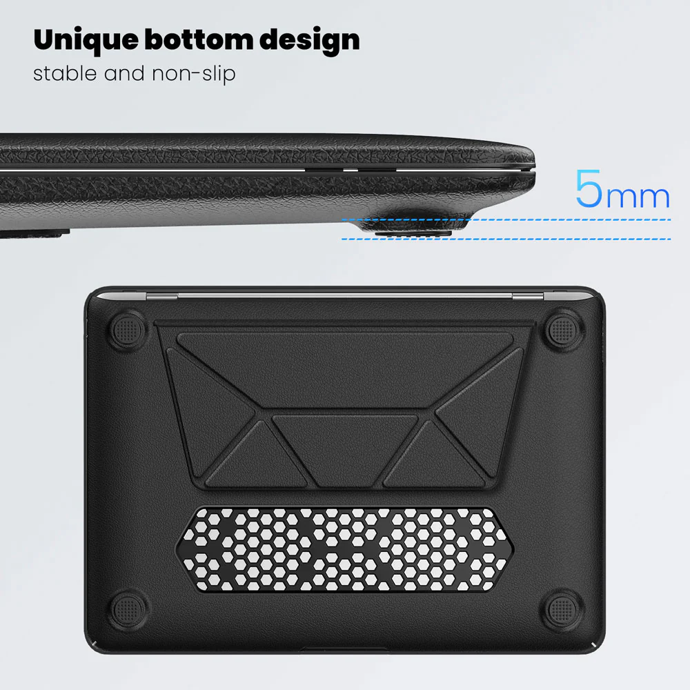 PUC-MB-A13V2 | MacBook Air 13" 2018 / 2020 (A1932 / A2179 / M1 A2337) | PU Leather Hard Shell Dual Layer Protective Cover - Image 5