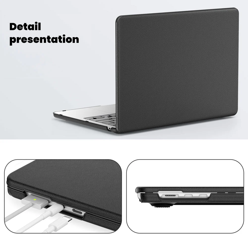PUC-MB-A13V3 | MacBook Air 13.6" 2022 / 2024 / 2025 / 2026 (M2 A2681 / M3 A3113 / M4 A3240 / M5 A3449) | PU Leather Hard Shell Dual Layer Protective Cover - Image 3