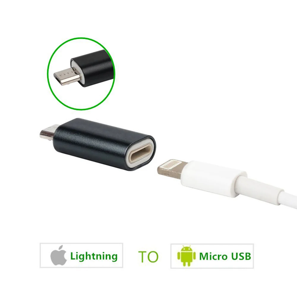 PWR-AD02-BK 8-Pin Lightning To Micro USB Adapter-Converter - Image 3