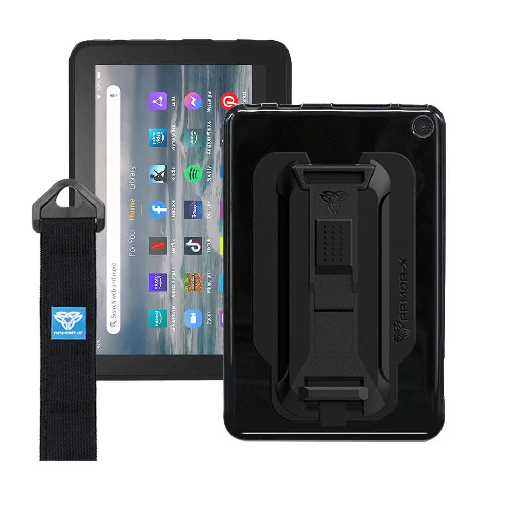 PXS-AZ-NFR7 | Amazon Fire 7 (12th generation) 2022 | Shockproof Case w/ Kickstand & hand strap & X-Mount