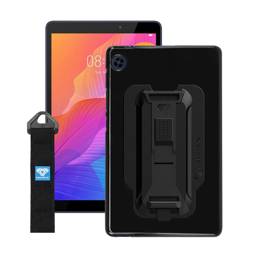PXS-HW-T8 | Huawei MatePad T8 | Shockproof Case w/ Kickstand & hand strap & X-Mount