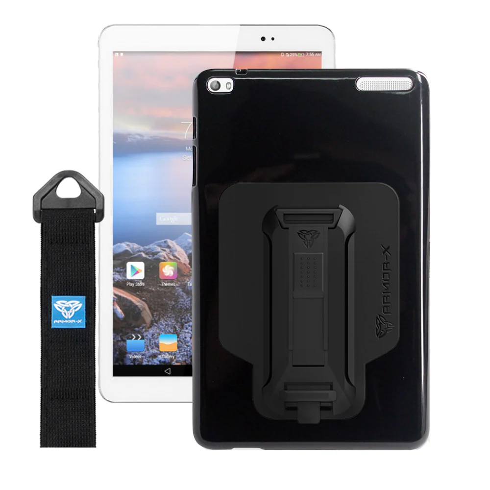 PXS-HW10 | Huawei MediaPad T1 9.6 T1-A21W | Shockproof Case w/ Kickstand & hand strap & X-Mount