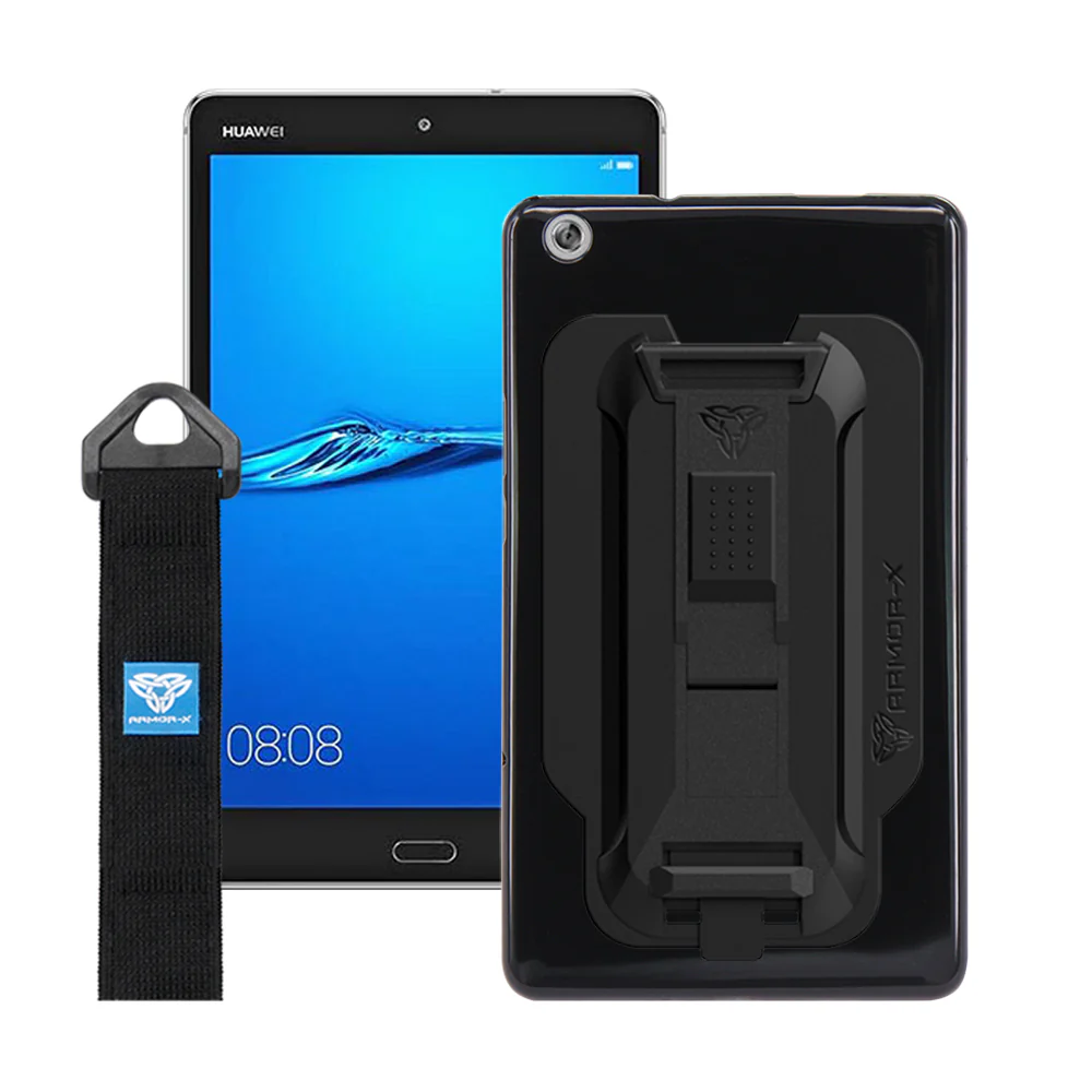 PXS-HW21 | Huawei MediaPad M3 Lite 8.0 | Shockproof Case w/ Kickstand & hand strap & X-Mount
