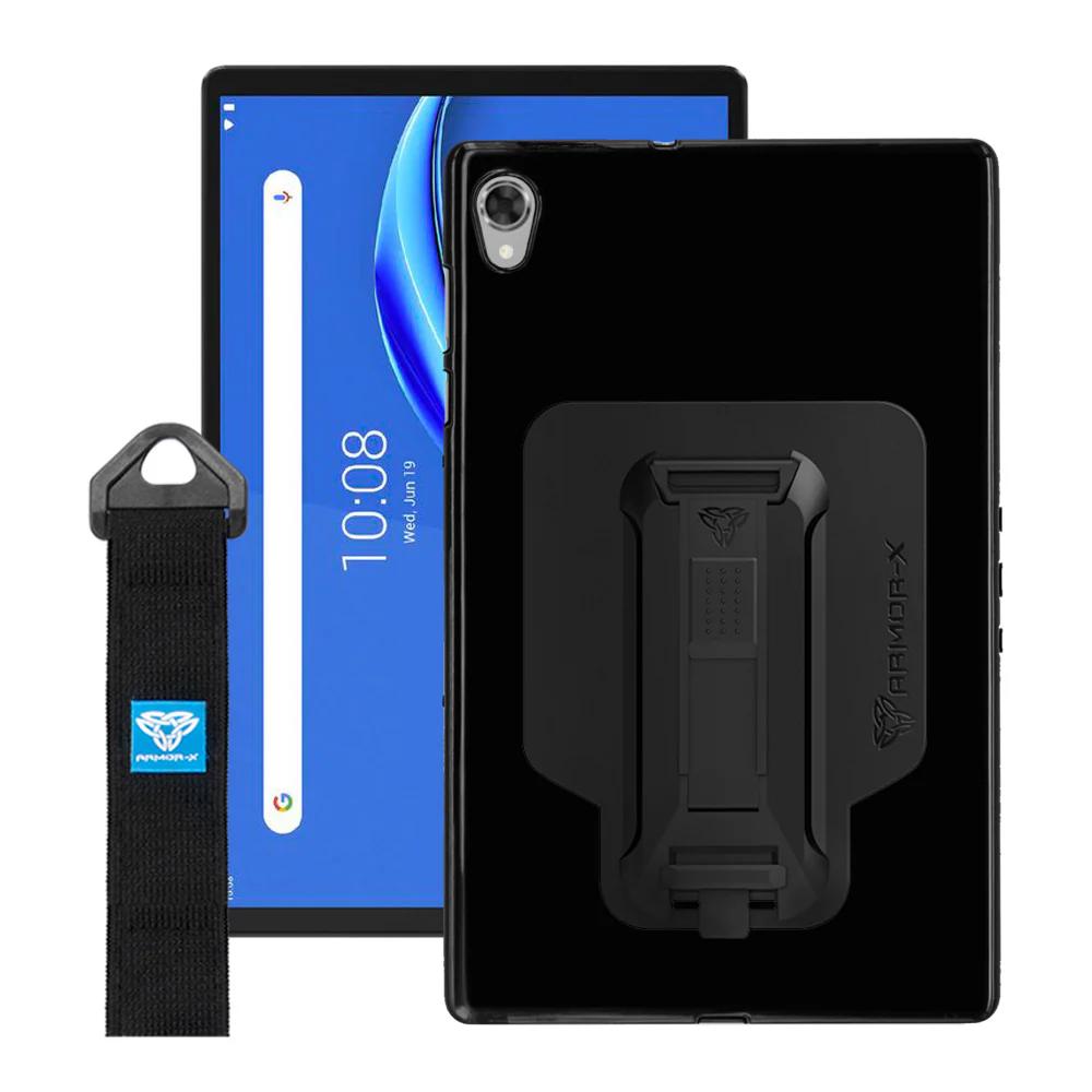 PXS-LN-M10HD-V2 | Lenovo Tab M10 HD (2nd Gen) TB-X306F | Shockproof Case w/ Kickstand & hand strap & X-Mount
