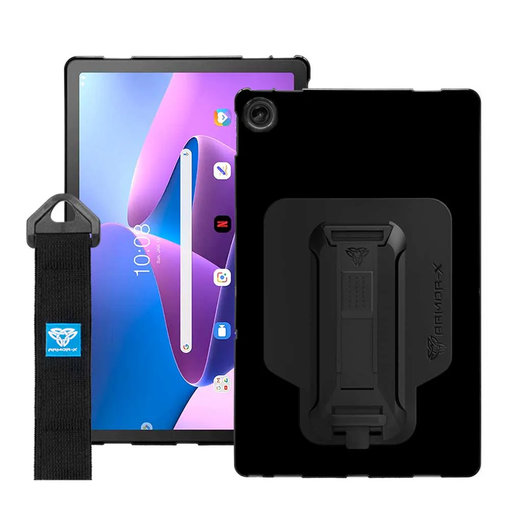 PXS-LN-M10P3 | Lenovo Tab M10 Plus ( Gen3 ) TB125 / TB128 | Shockproof Case w/ Kickstand & hand strap & X-Mount