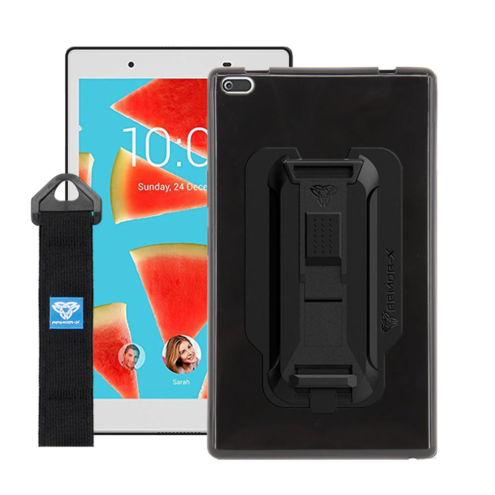 PXS-LN21 | Lenovo Tab 4 8.0 TB-8504 | Shockproof Case w/ Kickstand & hand strap & X-Mount