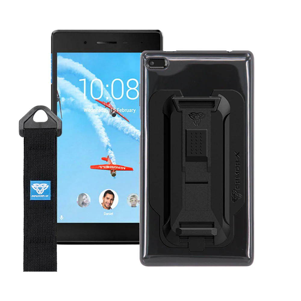 PXS-LN25 | Lenovo Tab 4 7" TB-7504X | Shockproof Case w/ Kickstand & hand strap & X-Mount