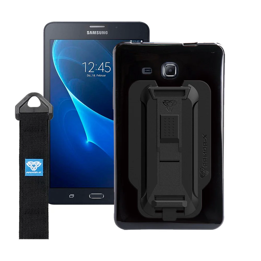 PXS-SS43 | Samsung Galaxy Tab A 7.0 (2016) T285 | Shockproof Case w/ Kickstand & hand strap & X-Mount