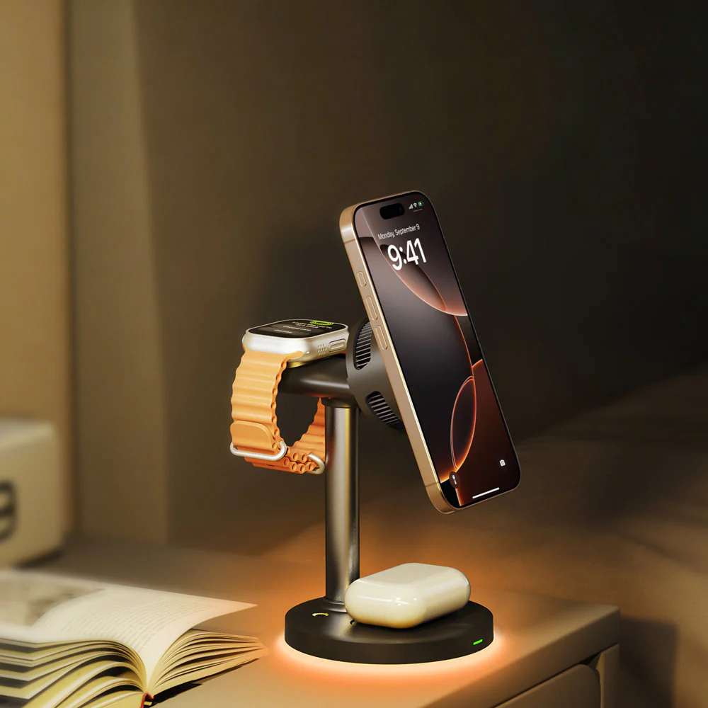 QI2-01 | Qi2.2 25W 3-in-1 Wireless Charger Compatible with iPhone, Apple Watch, AirPods - Image 2