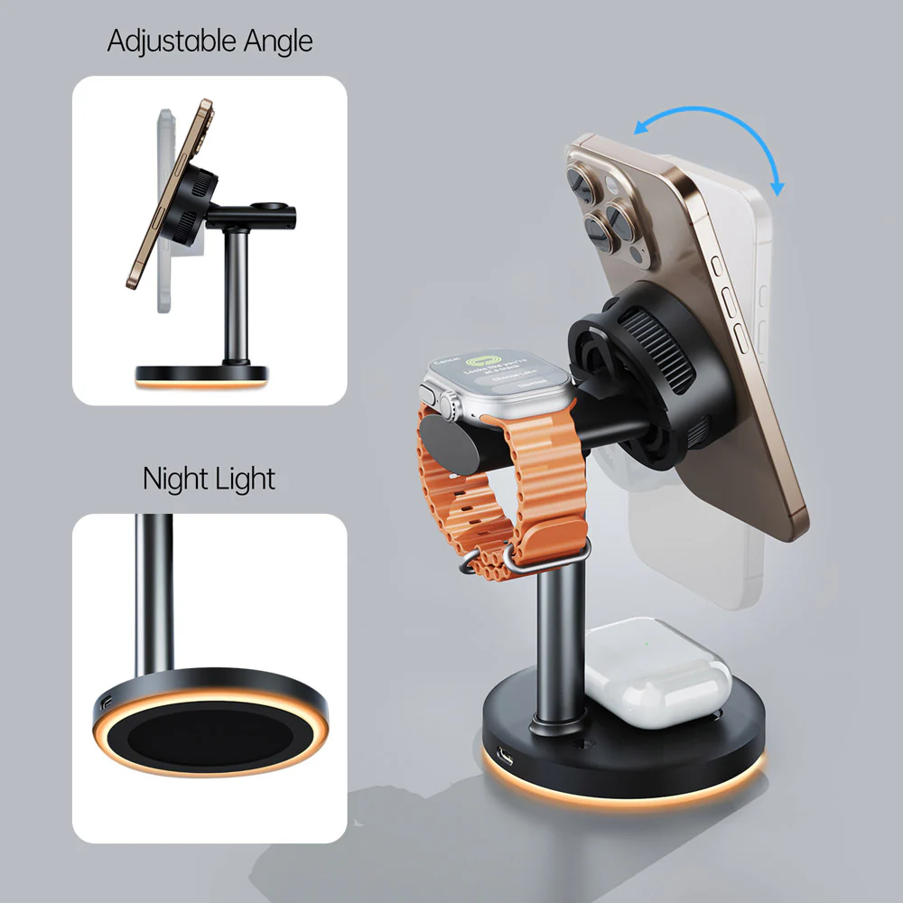 QI2-01 | Qi2.2 25W 3-in-1 Wireless Charger Compatible with iPhone, Apple Watch, AirPods - Image 5