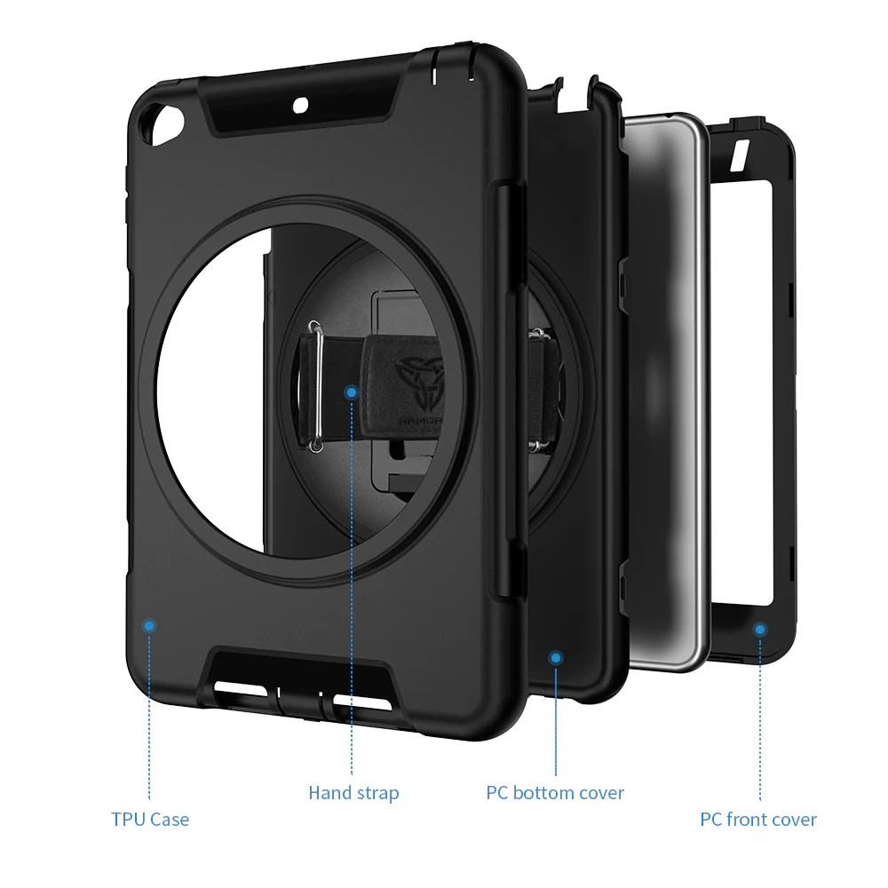 RIN-iPad-M54 | iPad mini 5 / mini 4 | Rainproof military grade rugged case with hand strap and kick-stand - Image 10