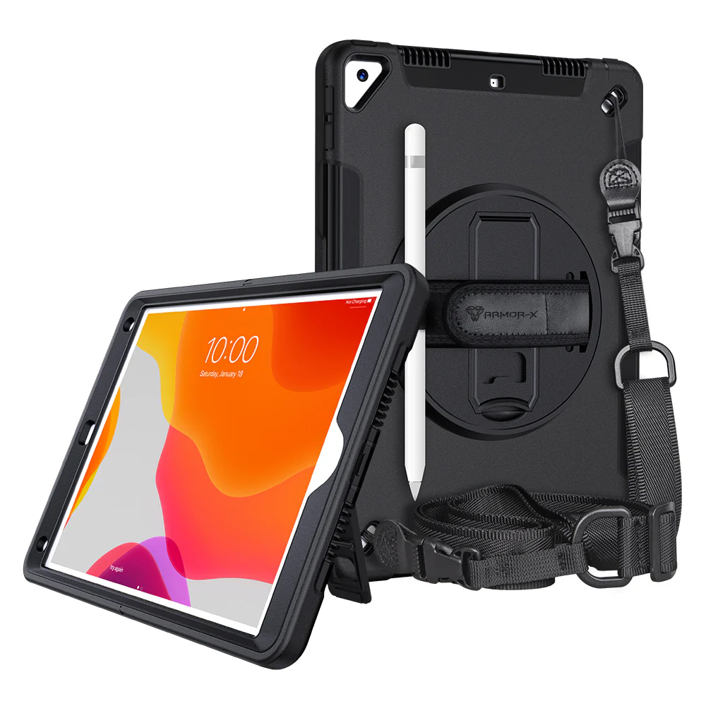 RIN-iPad-N3S | iPad 10.2 (7th & 8th Gen.) 2019 / 2020 | Rainproof military grade rugged case with hand strap and kick-stand - Image 9